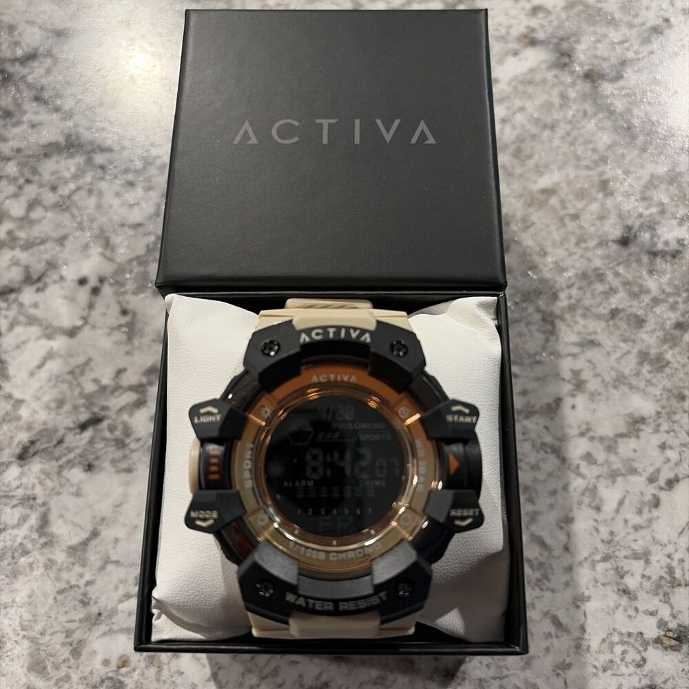 Activa x Invicta Digital Sport Watch Tan Strap Backlight NWT ACW8020-002